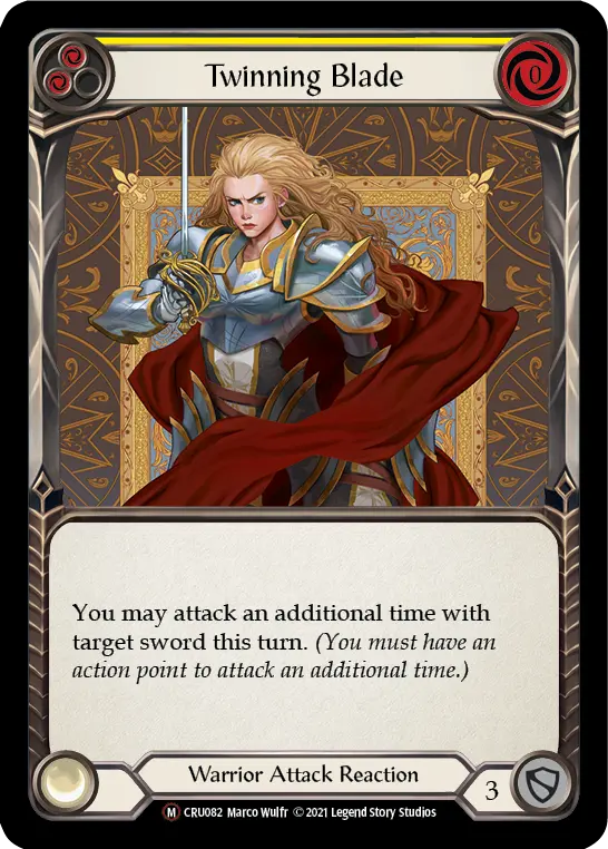 Twinning Blade YELLOW U-CRU082-RF - Crucible of War - Unlimited - Flesh and blood card