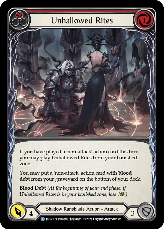 Unhallowed Rites RED MON159 - Monarch - Flesh and blood card