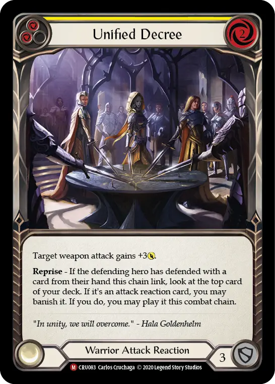 Unified Decree YELLOW CRU083 - Crucible of War - Flesh and blood card