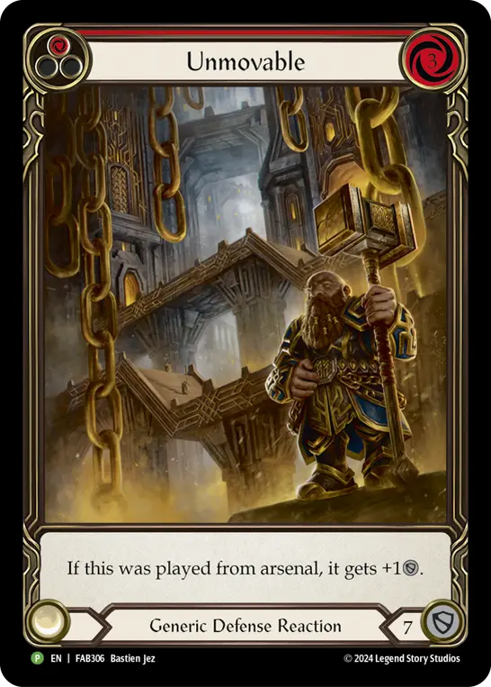 Unmovable RED FAB306-RF - Calling - The Hunted - Flesh and blood card