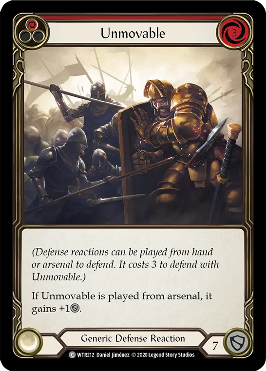 Unmovable RED R-WTR212 - Welcome to Rathe - Unlimited Revised - Flesh and blood card