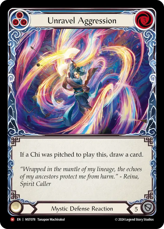Unravel Aggression BLUE MST078 - Part the Mistveil - Flesh and blood card