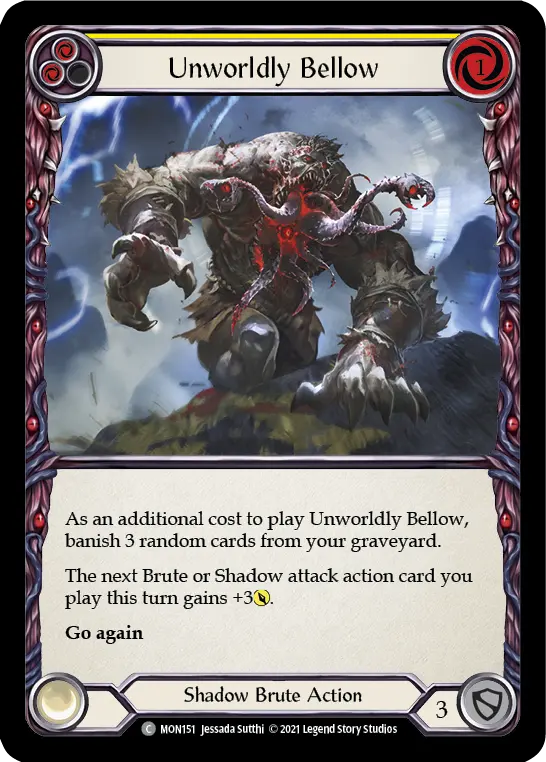 Unworldly Bellow YELLOW MON151 - Monarch - Flesh and blood card
