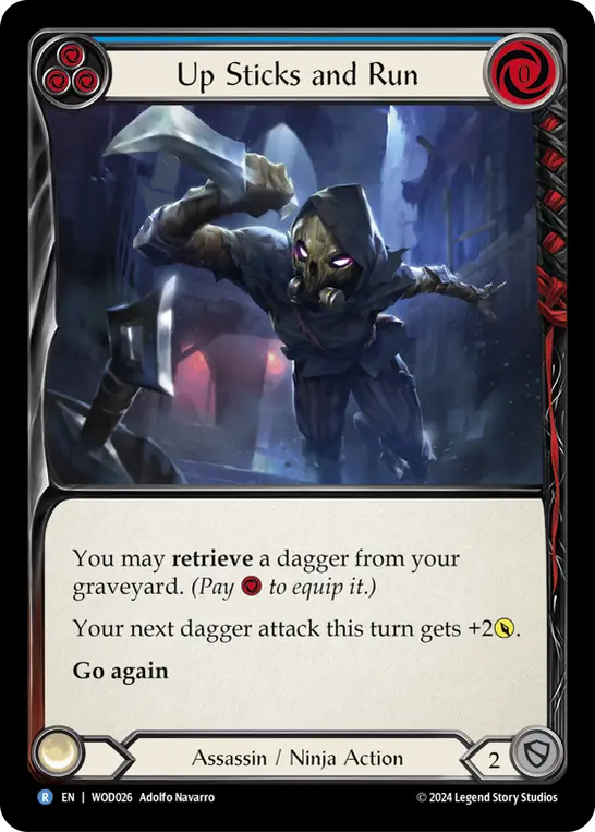 Up Sticks and Run BLUE WOD026 - The Hunted Blitz Deck - Arakni, Web of Deceit - Flesh and blood card