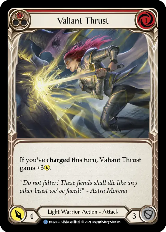 Valiant Thrust RED MON039 - Monarch - Flesh and blood card