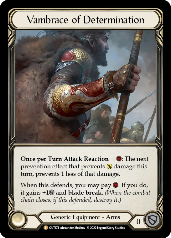 Vambrace of Determination OUT174-RF - Outsiders - Flesh and blood card
