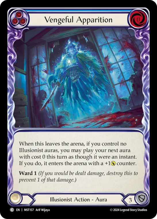 Vengeful Apparition BLUE MST157 - Part the Mistveil - Flesh and blood card