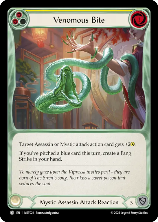 Venomous Bite YELLOW MST021 - Part the Mistveil - Flesh and blood card