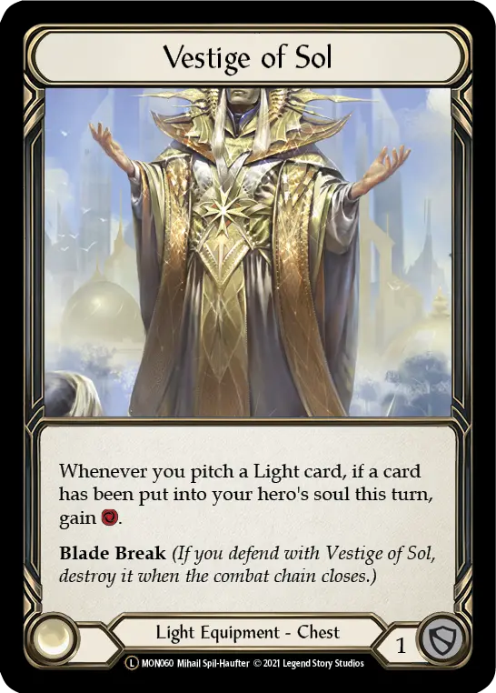 Vestige of Sol U-MON060-RF - Monarch - Unlimited - Flesh and blood card