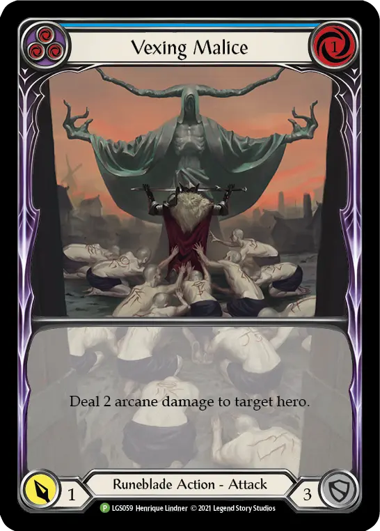 Vexing Malice BLUE LGS059-RF - Armory - Season 4 - Flesh and blood card