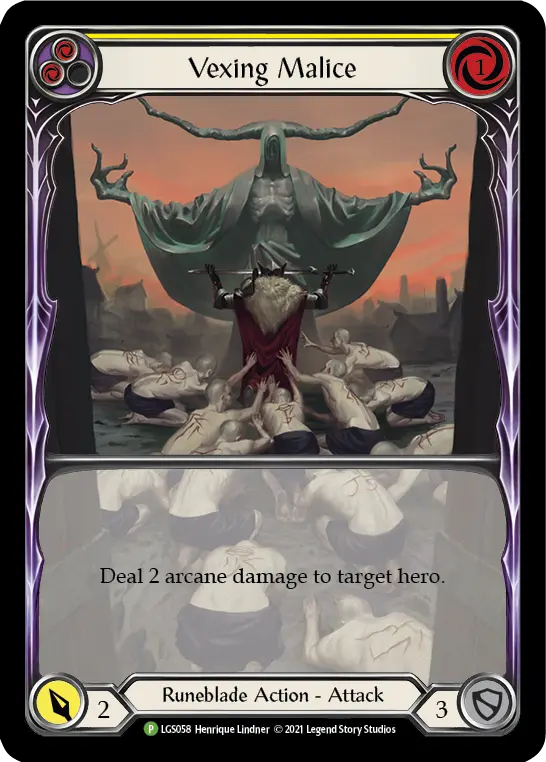 Vexing Malice YELLOW LGS058-RF - Armory - Season 4 - Flesh and blood card