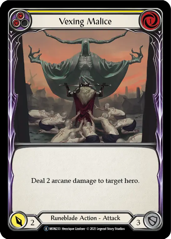 Vexing Malice YELLOW U-MON233-RF - Monarch - Unlimited - Flesh and blood card
