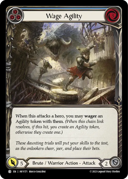 Wage Agility BLUE HVY171 - Heavy Hitters - Flesh and blood card