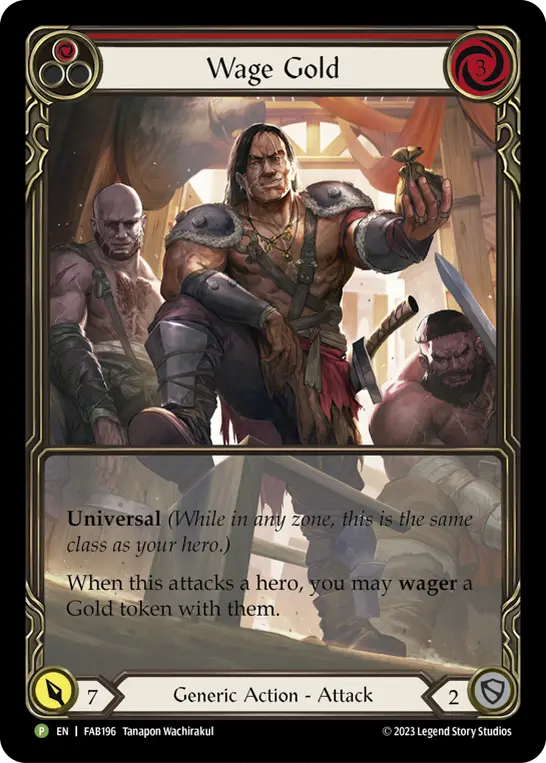 Wage Gold RED FAB196-RF - Battle Hardened - Heavy Hitters - Flesh and blood card