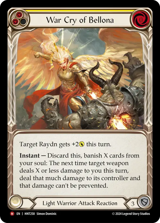 War Cry of Bellona YELLOW HNT258 - The Hunted - Flesh and blood card