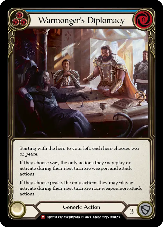 Warmonger's Diplomacy BLUE DTD230 - Dusk till Dawn - Flesh and blood card