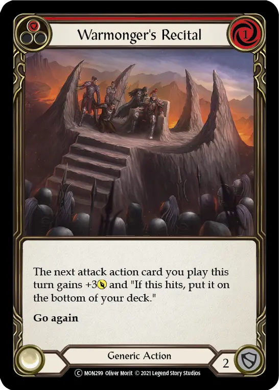 Warmonger's Recital RED U-MON299-RF - Monarch - Unlimited - Flesh and blood card