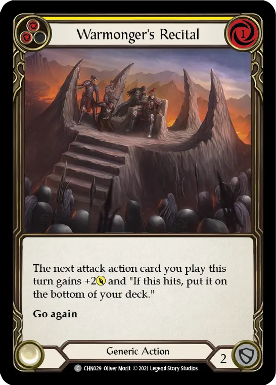 Warmonger's Recital YELLOW CHN029 - Chane - Blitz Deck - Flesh and blood card