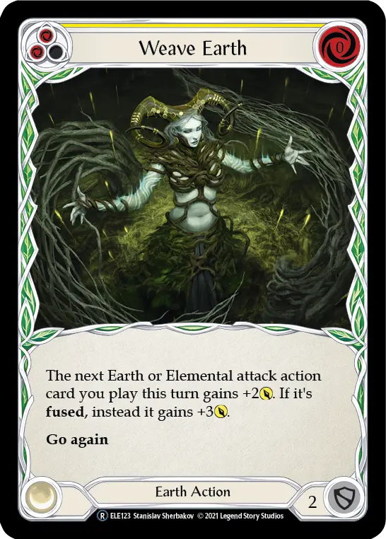 Weave Earth YELLOW U-ELE123-RF - Tales of Aria - Unlimited - Flesh and blood card