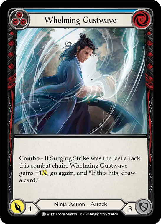 Whelming Gustwave BLUE R-WTR112 - Welcome to Rathe - Unlimited Revised - Flesh and blood card