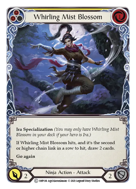 Whirling Mist Blossom YELLOW 1HP136 - History Pack 1 - Flesh and blood card