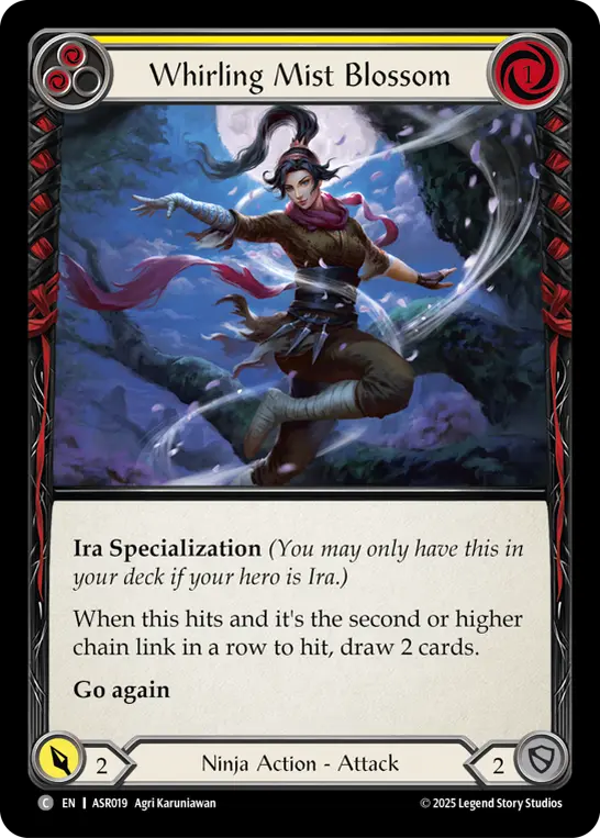 Whirling Mist Blossom YELLOW ASR019 - Armory Deck - Ira, Scarlet Revenger - Flesh and blood card