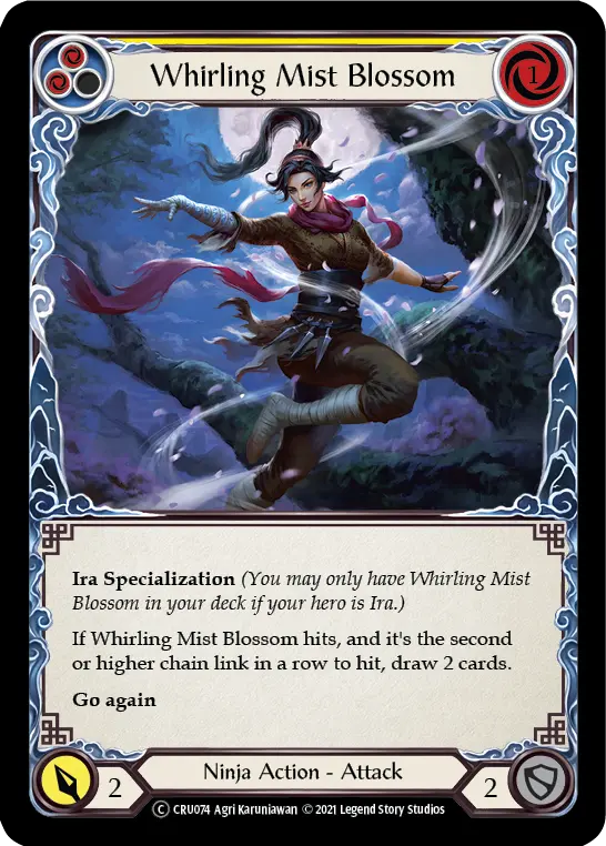 Whirling Mist Blossom YELLOW U-CRU074-RF - Crucible of War - Unlimited - Flesh and blood card