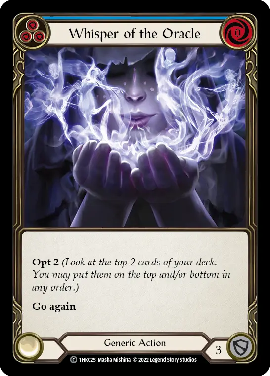 Whisper of the Oracle BLUE 1HK025 - Kano - Blitz Deck - Flesh and blood card