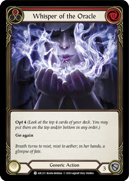 Whisper of the Oracle RED U-ARC215-RF - Arcane Rising - Unlimited - Flesh and blood card