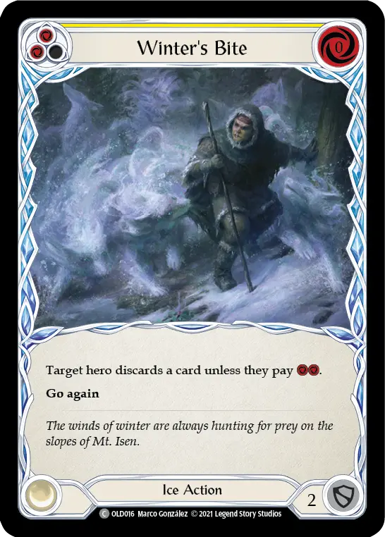 Winter's Bite YELLOW OLD016 - Oldhim - Blitz Deck - Flesh and blood card
