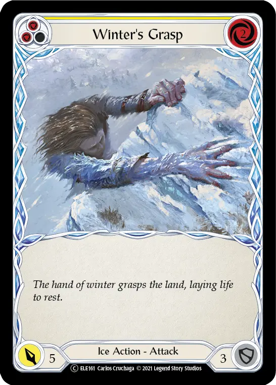 Winter's Grasp YELLOW U-ELE161-RF - Tales of Aria - Unlimited - Flesh and blood card
