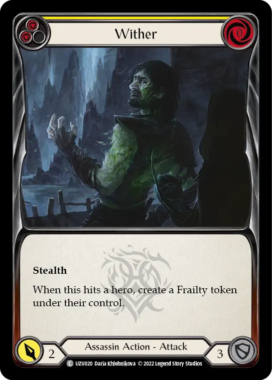 Wither YELLOW UZU020 - Uzuri - Blitz Deck - Flesh and blood card
