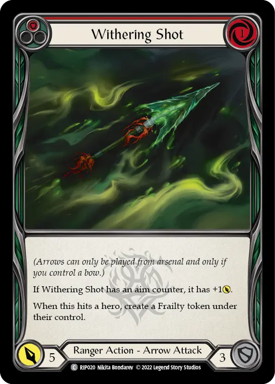 Withering Shot RED RIP020 - Riptide - Blitz Deck - Flesh and blood card