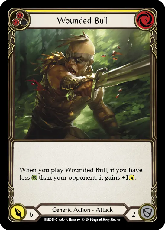 Wounded Bull YELLOW RNR021 - Rhinar, Reckless Rampage - Hero Deck - Flesh and blood card