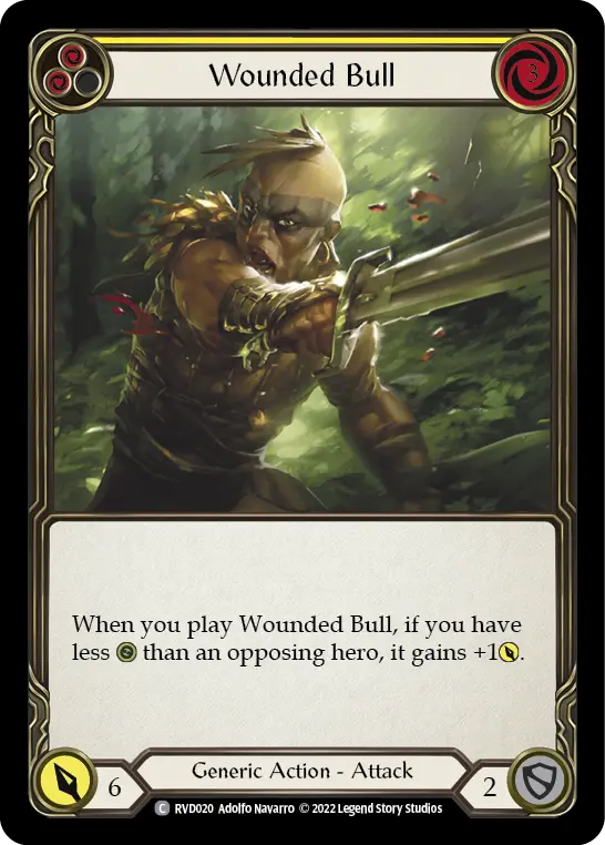 Wounded Bull YELLOW RVD020 - Classic Battles: Rhinar vs Dorinthea - Flesh and blood card