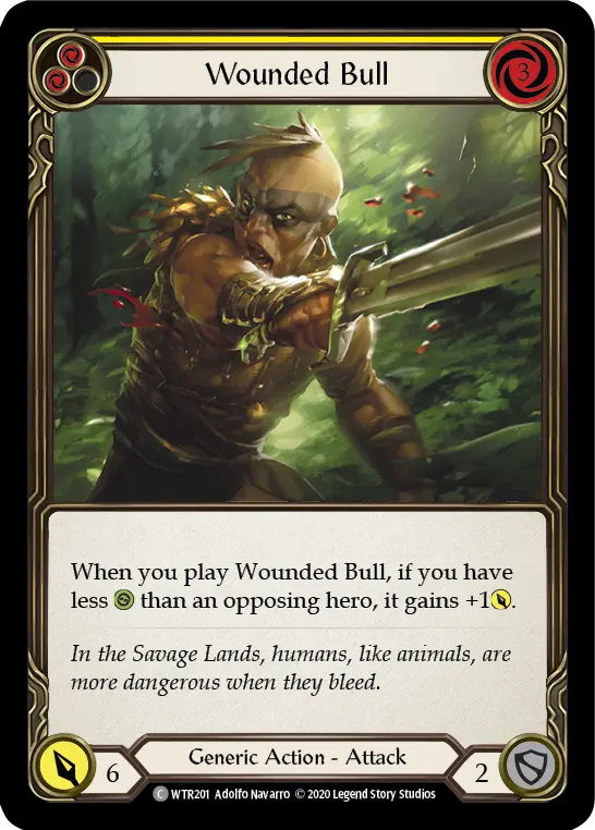 Wounded Bull YELLOW U-WTR201-RF - Welcome to Rathe - Unlimited - Flesh and blood card