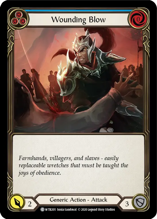 Wounding Blow BLUE U-WTR205-RF - Welcome to Rathe - Unlimited - Flesh and blood card