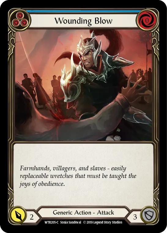 Wounding Blow BLUE WTR205 - Welcome to Rathe - Flesh and blood card