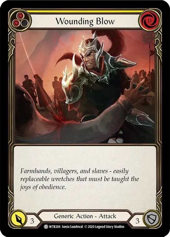 Wounding Blow YELLOW R-WTR204 - Welcome to Rathe - Unlimited Revised - Flesh and blood card