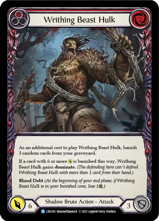 Writhing Beast Hulk RED LEV016 - Levia - Blitz Deck - Flesh and blood card