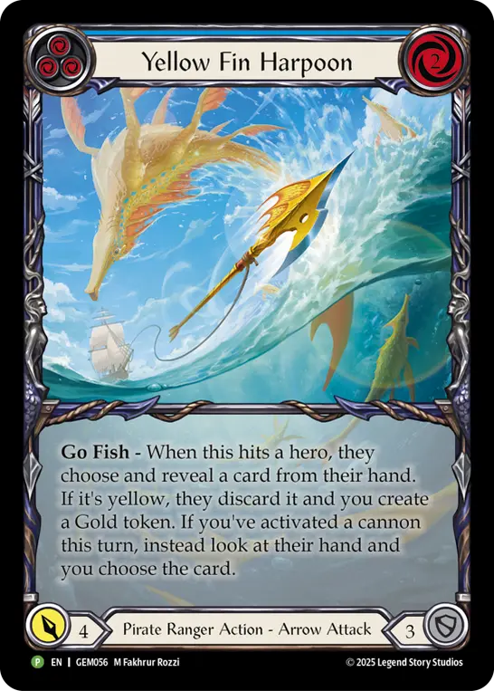 Yellow Fin Harpoon BLUE GEM056 - GEM - Pack 2 - Flesh and blood card