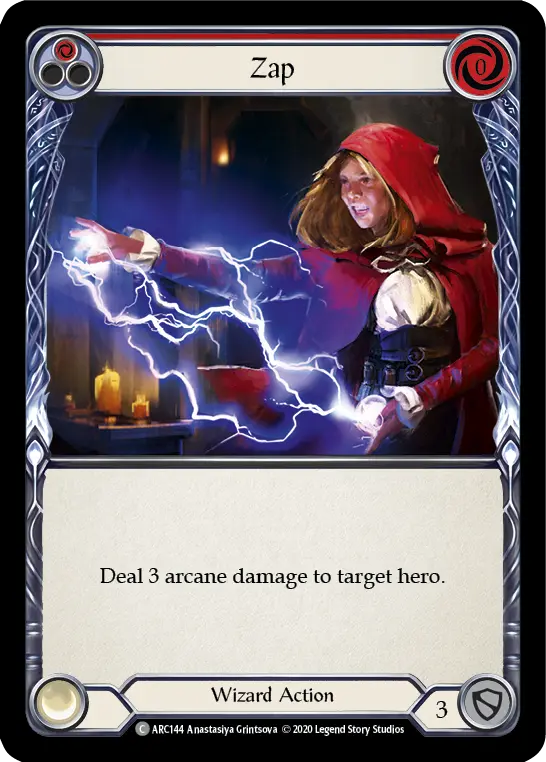 Zap RED U-ARC144-RF - Arcane Rising - Unlimited - Flesh and blood card