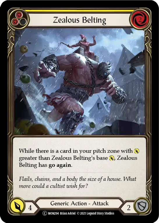 Zealous Belting YELLOW U-MON294-RF - Monarch - Unlimited - Flesh and blood card