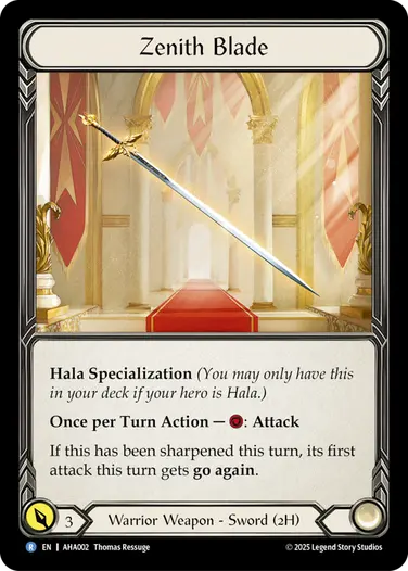 Zenith Blade AHA002-RF - Armory Deck - Hala, Bladesaint of the Vow - Flesh and blood card