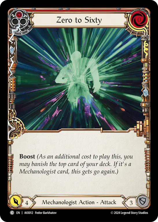 Zero to Sixty RED AIO012 - Armory Deck - Dash I/O - Flesh and blood card