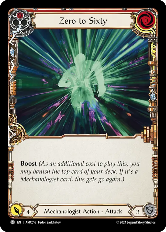 Zero to Sixty RED AMX016 - Armory Deck - Maxx 'The Hype' Nitro - Flesh and blood card