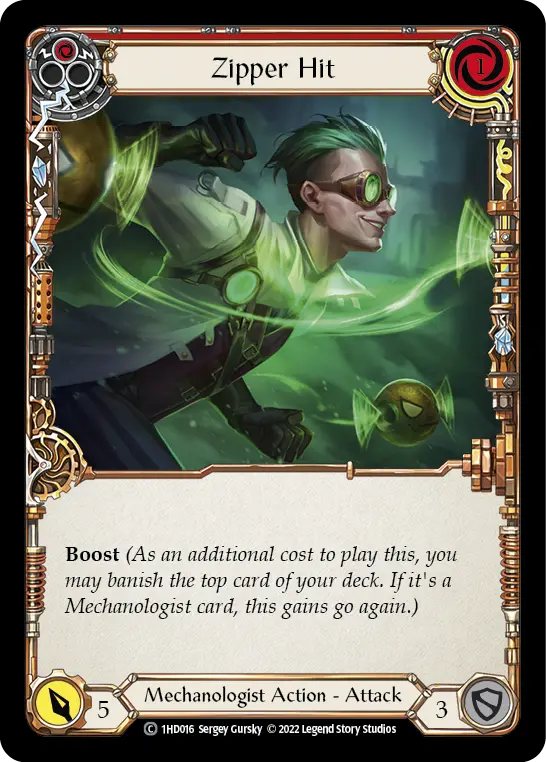 Zipper Hit RED 1HD016 - Dash - Blitz Deck - Flesh and blood card