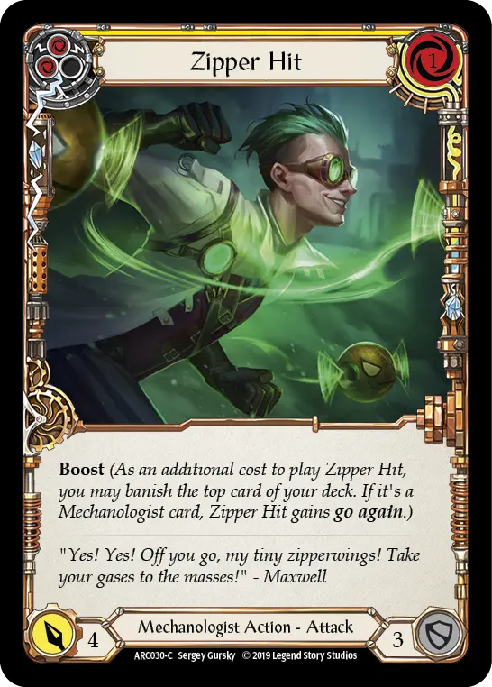 Zipper Hit YELLOW ARC030 - Arcane Rising - Flesh and blood card