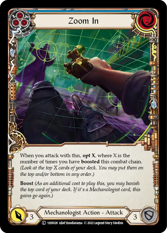 Zoom In BLUE 1HD028 - Dash - Blitz Deck - Flesh and blood card