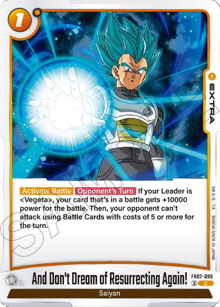 And Dont Dream of Resurrecting Again FB07-096 Wish For Shenron Fusion World card